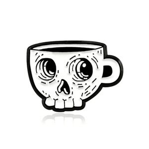 (3/$15) Skull Coffee Cup Enamel Pin